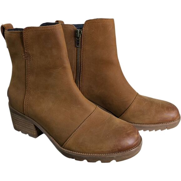 Sorel Cate Chelsea Ankle Booties Womens 6.5 Brown Nubuck Leather Boots NL3917-22 - Picture 12 of 12